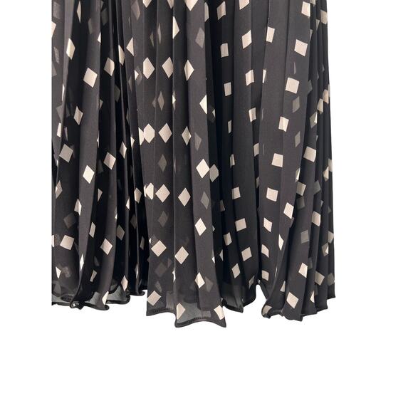 Ann Taylor Sz 2 Strapless Pleated Polka Dot Sun Dress Black White Halter Summer - Picture 6 of 10